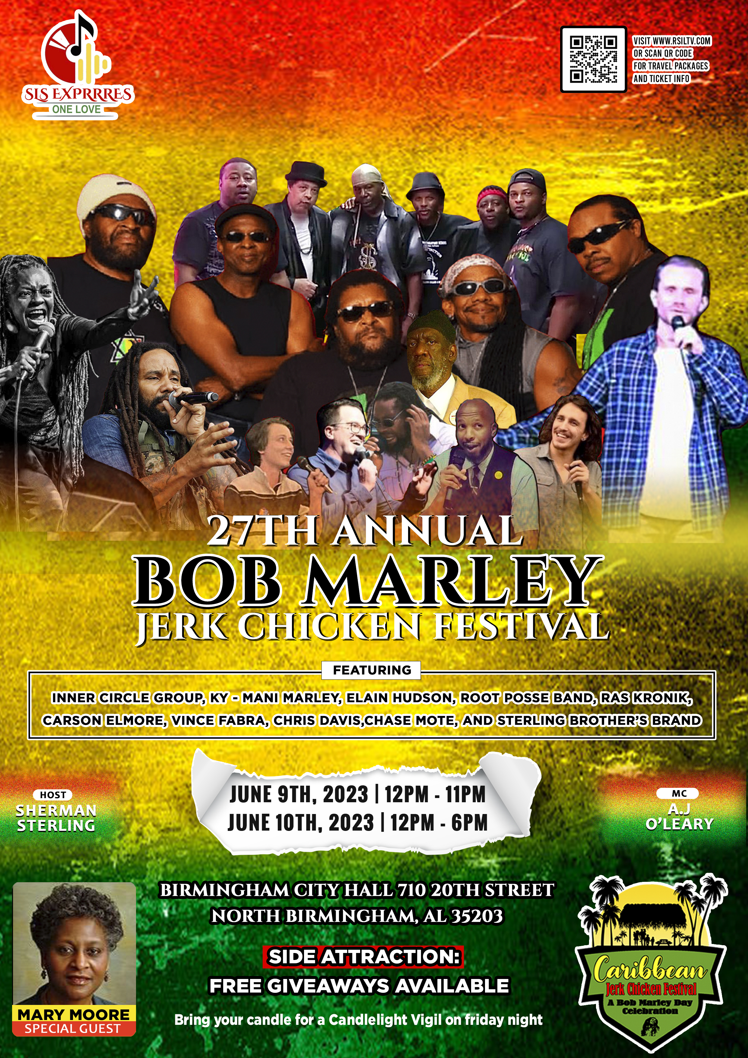 SLS Exprrres and La Cabana LLC, Presents The 27th Annual Bob Marley Day celebration A Taste of the Caribbean Jerk Festival and Reggae and Latino Music Series. A Two Day Event Friday June 9, 2023, and Saturday June 10, 2023