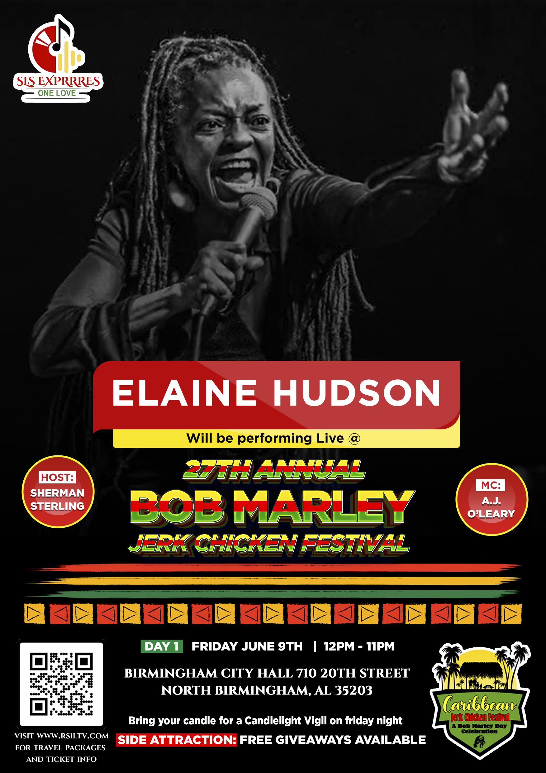 SLS Exprrres and La Cabana LLC, Presents The 27th Annual Bob Marley Day celebration A Taste of the Caribbean Jerk Festival and Reggae and Latino Music Series. A Two Day Event Friday June 9, 2023, and Saturday June 10, 2023