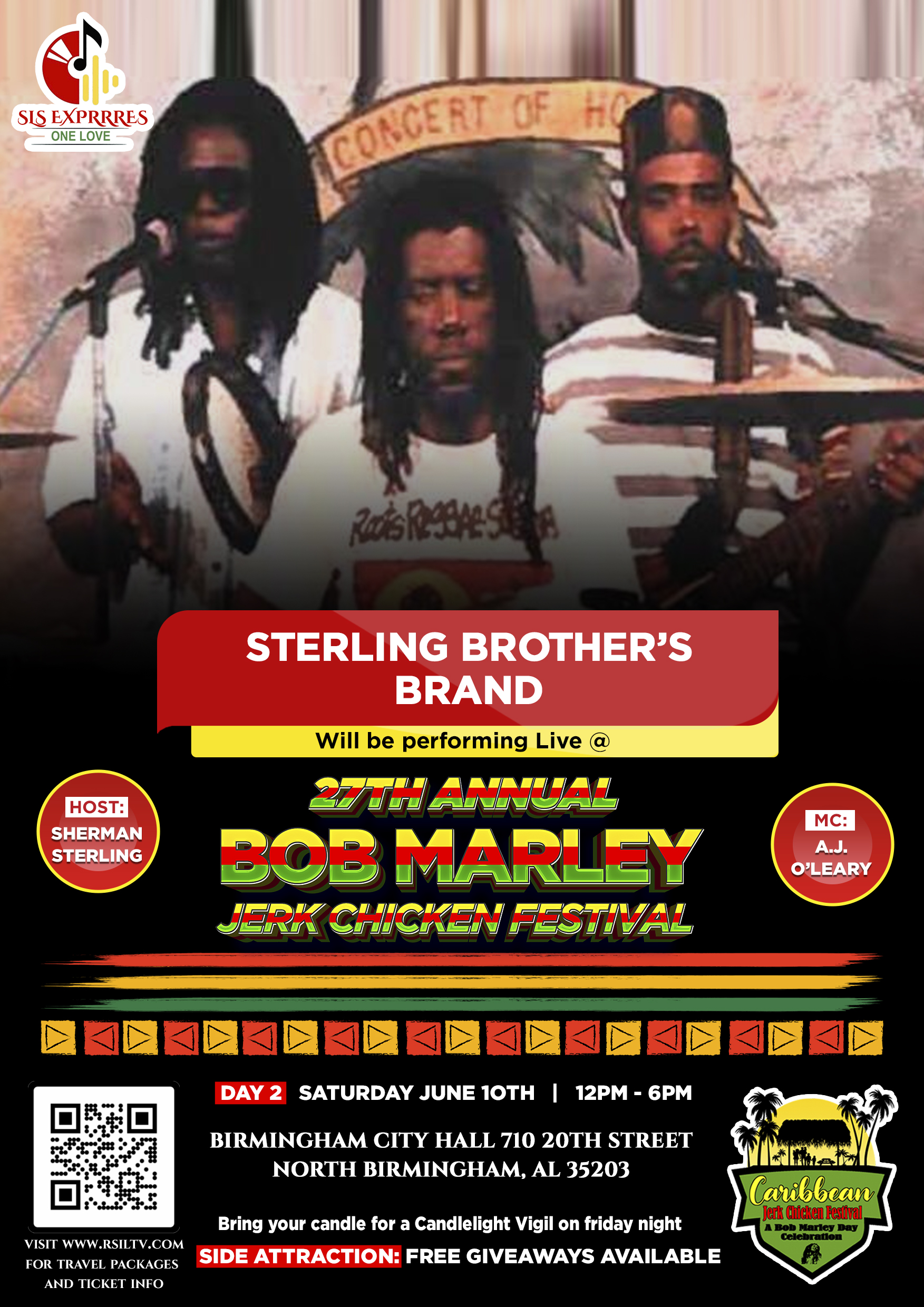 SLS Exprrres and La Cabana LLC, Presents The 27th Annual Bob Marley Day celebration A Taste of the Caribbean Jerk Festival and Reggae and Latino Music Series. A Two Day Event Friday June 9, 2023, and Saturday June 10, 2023